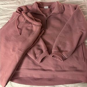 Aritzia Pink Sweatfleece Set